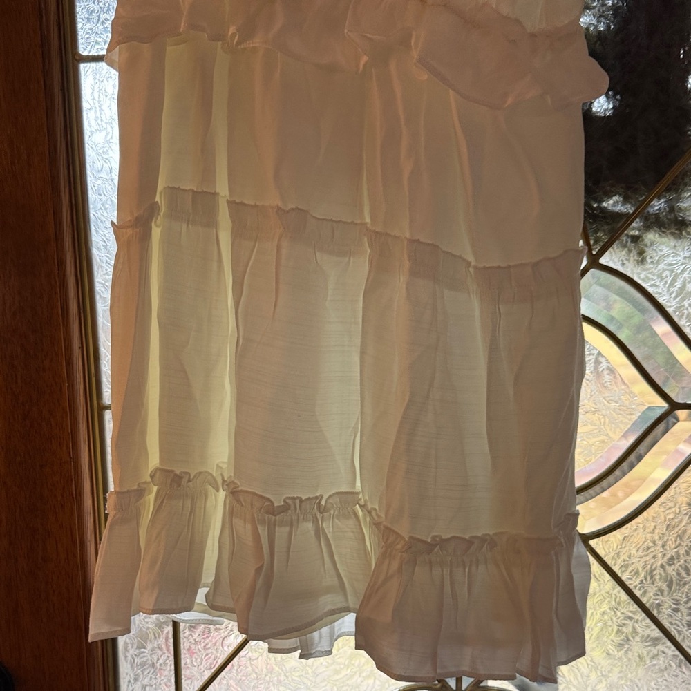Glam Ivory Ruffled Mini Dress - Picture 3 of 6